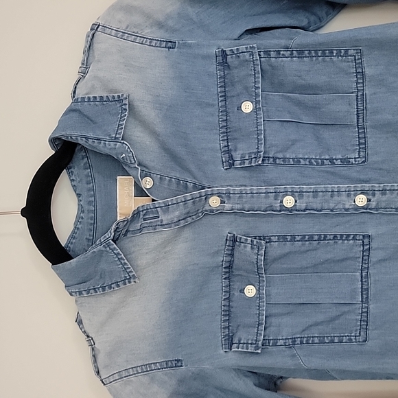 Michael Michael Kors Chambray Long Sleeve Shirt - Picture 5 of 12